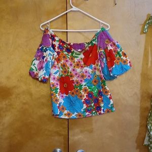 NWT H&M off the shoulder floral top size 8